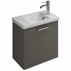 burgbad Eqio Waschtischkombination mit Keramik-Waschtisch, 53 cm, mit Stangengriff P95