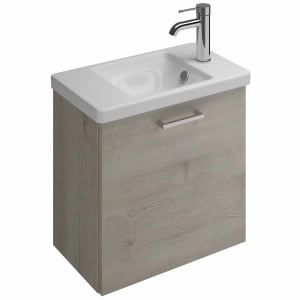 burgbad Eqio Waschtischkombination mit Keramik-Waschtisch, 53 cm, mit Stangengriff P95