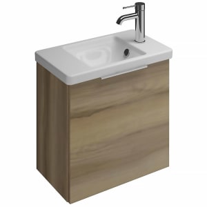 burgbad Eqio Waschtischkombination mit Keramik-Waschtisch, 53 cm, mit Griff G0146