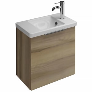 burgbad Eqio Waschtischkombination mit Keramik-Waschtisch, 53 cm, mit Griff G0200