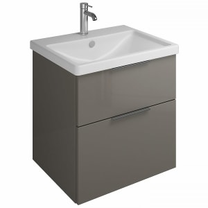 burgbad Eqio Waschtischkombination mit Keramik-Waschtisch, 63 cm, mit Griff G0200