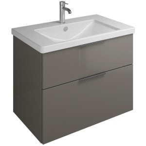 burgbad Eqio Waschtischkombination mit Keramik-Waschtisch, 83 cm, mit Griff G0200