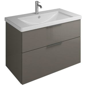 burgbad Eqio Waschtischkombination mit Keramik-Waschtisch, 93 cm, mit Griff G0200