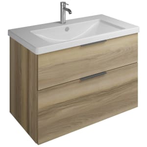 burgbad Eqio Waschtischkombination mit Keramik-Waschtisch, 93 cm, mit Griff G0200