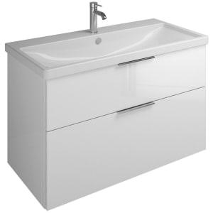 burgbad Eqio Waschtischkombination mit Keramik-Waschtisch, 103 cm, mit Griff G0146