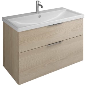 burgbad Eqio Waschtischkombination mit Keramik-Waschtisch, 103 cm, mit Griff G0146