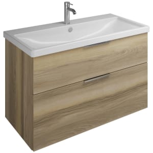 burgbad Eqio Waschtischkombination mit Keramik-Waschtisch, 103 cm, mit Griff G0146