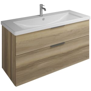 burgbad Eqio Waschtischkombination mit Keramik-Waschtisch, 123 cm, mit Griff G0200