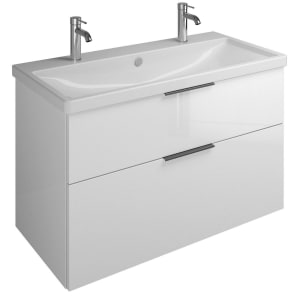 burgbad Eqio Waschtischkombination mit Keramik-Waschtisch, 103 cm, mit Griff G0200