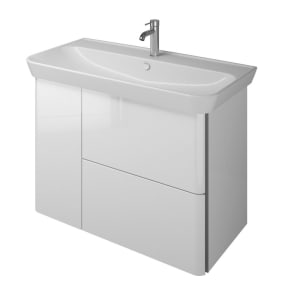 burgbad Iveo Waschtischkombination mit Keramik-Waschtisch 100 cm Version Rechts