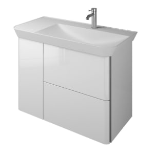 burgbad Iveo Waschtischkombination mit Mineralguss-Waschtisch 100 cm Rechts