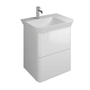 burgbad Iveo Waschtischkombination mit Mineralguss-Waschtisch 65 cm Links