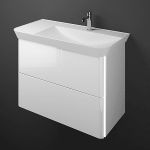 burgbad Iveo Waschtischkombination mit Mineralguss-Waschtisch und LED-Beleuchtung 100 cm Rechts