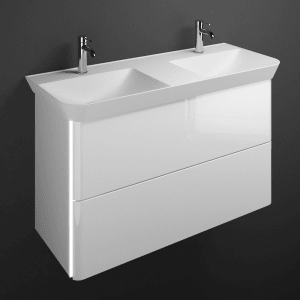 burgbad Iveo Waschtischkombination mit Mineralguss-Waschtisch und LED-Beleuchtung 120 cm