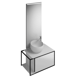 burgbad Junit Möbelkombination 76,5 cm inkl. Mineralguss-Waschtisch Links