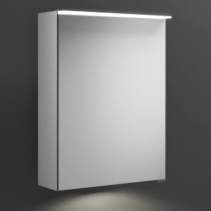 burgbad Junit Spiegelschrank mit LED-Aufsatzleuchte und LED-Waschtischbeleuchtung 50 cm Links