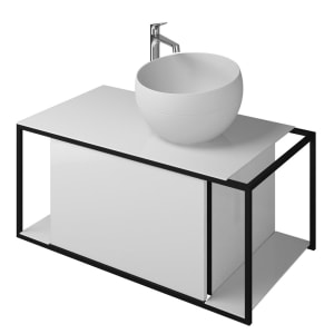 burgbad Junit Waschtischkombination mit Mineralguss-Waschtisch 90 cm Rechts