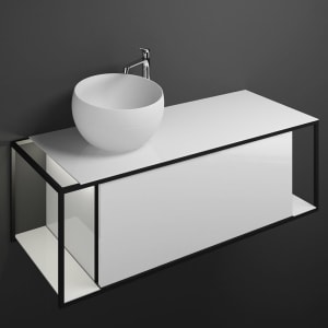 burgbad Junit Waschtischkombination mit Mineralguss-Waschtisch und LED-Beleuchtung 120 cm Links