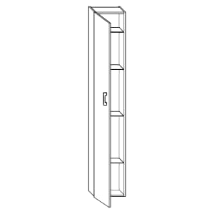 burgbad SYS30 Hochschrank 30 x 17 x 176 cm mit 1 Tür, Anschlag links
