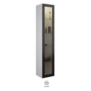 burgbad Yumo Hochschrank 35 x 32 x 176 cm mit Griff G0179 und LED-Innenbeleuchtung, Anschlag links