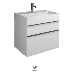 burgbad Yumo Mineralguss-Waschtisch inkl. Waschtischunterschrank 66,5 cm