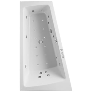 Duravit Paiova Whirlwanne 170 x 100 cm mit Combi-System E, Ecke links, Rückenschräge links