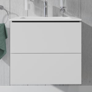 Duravit L-Cube Waschtischunterbau wandhängend Compact mit 2 Auszügen, 62 x 39,1 cm