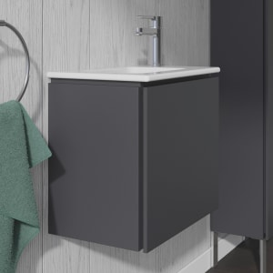 Duravit L-Cube Waschtischunterbau wandhängend mit 1 Tür Anschlag rechts, 42 x 29,4 cm