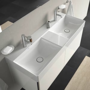 Duravit DuraSquare Doppelwaschtisch mit 2 Hahnlöchern, 120 x 47 cm