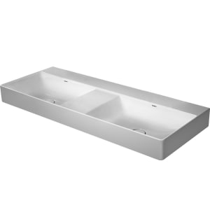 Duravit DuraSquare Doppelwaschtisch geschliffen ohne Hahnlöcher, 120 x 47 cm