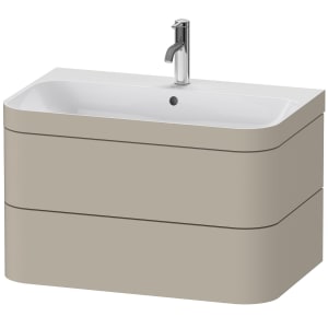 Duravit Happy D.2 Plus c-bonded Waschtisch mit 1 Hahnloch, mit Unterschrank 77,5 x 49 cm