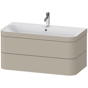 Duravit Happy D.2 Plus c-bonded Waschtisch mit 1 Hahnloch, mit Unterschrank 97,5 x 49 cm