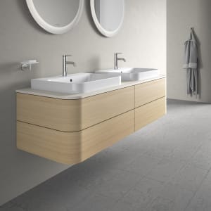 Duravit Happy D.2 Plus Waschtischunterschrank mit 4 Schubkästen, 160 x 40,8 cm, für Konsole und Becken beidseitig