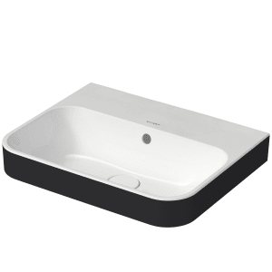 Duravit Happy D.2 Plus Aufsatzbecken 50 cm weiß/anthrazit matt, mit Überlauf, ohne Hahnloch