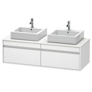 Duravit Ketho Waschtischunterbau 140 cm wandhängend, 2 Auszügen, für 2 Aufsatzwaschtische beiseitig mittig