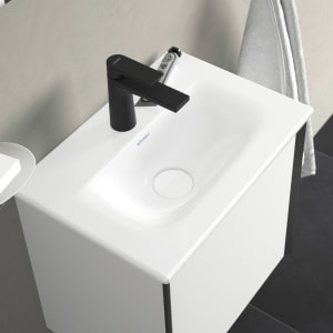 Duravit Viu Handwaschbecken 45 cm mit 1 Hahnloch, ohne Überlauf