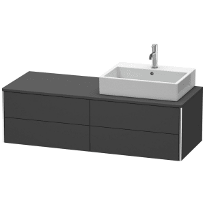 Duravit XSquare Waschtischunterbau für Konsole wandhängend 140 cm mit 4 Schubkästen, für Becken rechts