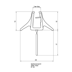 DUSCHOLUX untere Dichtleiste für Piccolo Duo