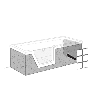 DUSCHOLUX Step-In Pure Fliesenträger Front-, Rücken- und Fußteil 160 x 75 cm