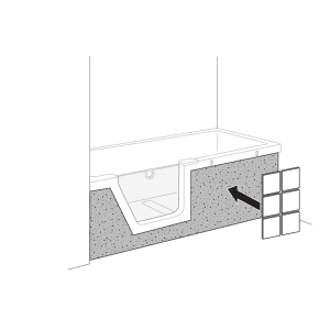 DUSCHOLUX Step-in Pure Fliesenträger Front Einstieg links