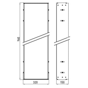 Emco asis Einbaurahmen für Module 300 mit 96,4 cm Höhe