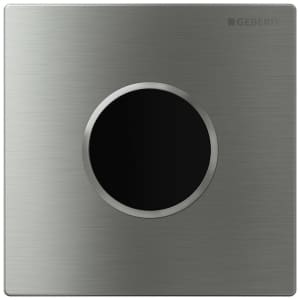Geberit Urinalsteuerung mit elektronischer Spülauslösung, Netzbetrieb, Typ 10 Abdeckplatte Edelstahl
