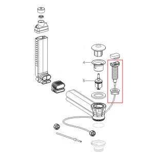 Geberit Clou Ersatz-Kabelzug mit Drehknopf zu HWB-Anschluss mit integriertem Überlauf