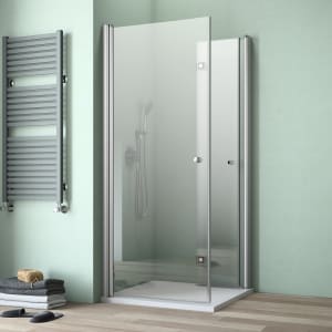 GEO maw flex Eckeinstieg 2-teilig mit Pendeltür und Drehfalttür, 90 x 90 cm