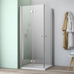 GEO maw flex Eckeinstieg 2-teilig mit Drehfalttür und Pendeltür, bis 120 x 120 cm - Sondermaß