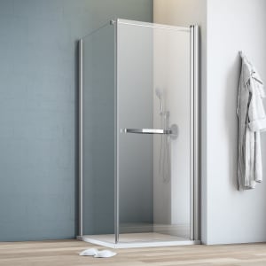 GEO maw flex Drehtür rechts mit Bogengriff und Seitenwand, 80 x 90 cm