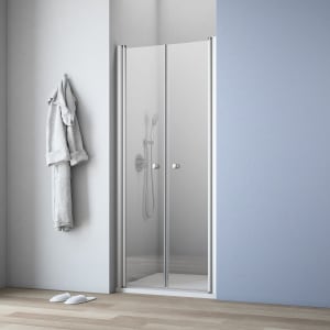 GEO maw flex Doppelpendeltür für Nische, 80 cm mit Glasbeschichtung