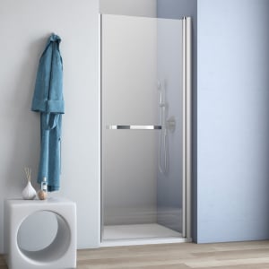 GEO maw flex Drehtür mit Bogengriff für Nische, 90 cm mit Glasbeschichtung