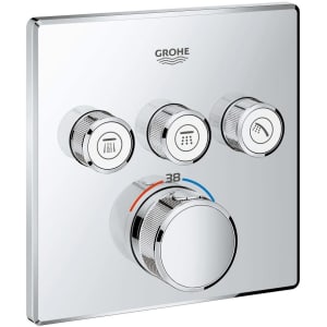 GROHE Grohtherm SmartControl Thermostat Fertigmontageset mit 3 Absperrventilen, eckige Ausführung
