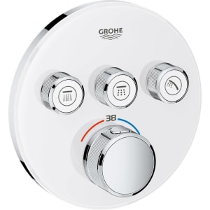 GROHE Grohtherm SmartControl Thermostat Fertigmontageset mit 3 Absperrventilen, runde Ausführung